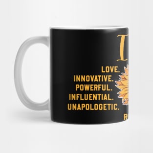 I am a powerful Black woman, sunflower Mug